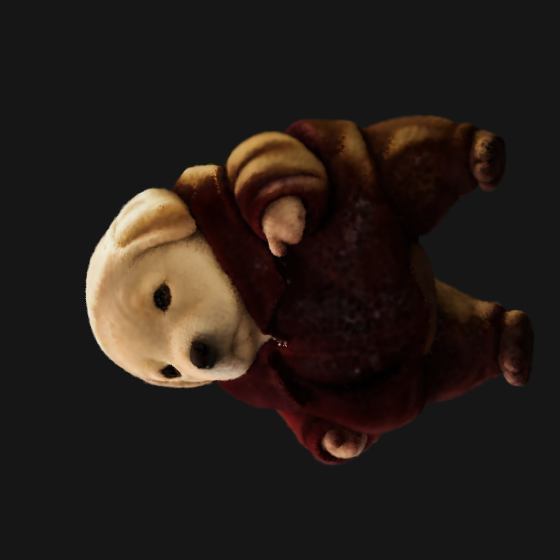 A three-dimensional scan of CowDog, chief executive of $BUSINESS Holdings, curled up in a cow-print coat